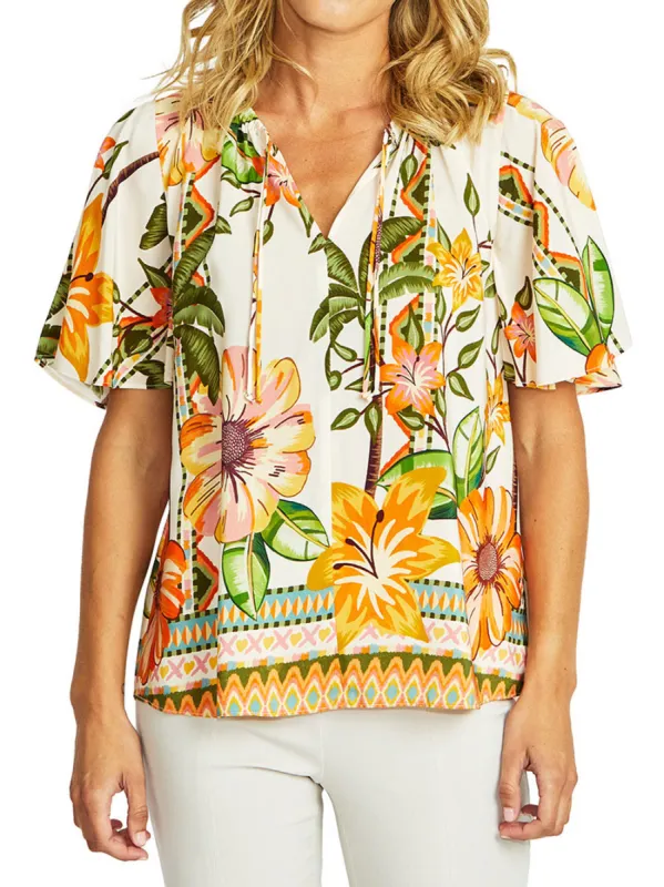 PINGPONG IPANEMA BELL SLEEVE BLOUSE made by ENNI