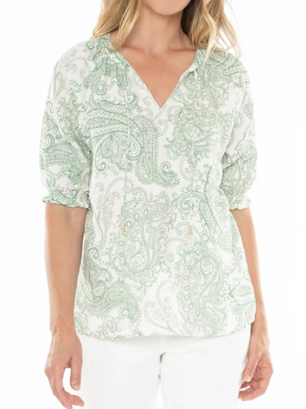 JUMP PAISLEY PRINT TOP sold by ENNI