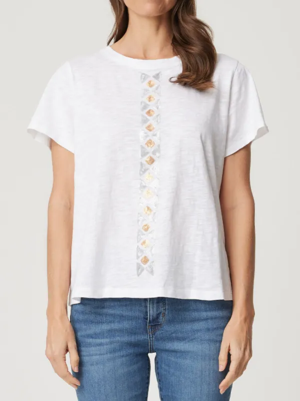 ENNI DIAMOND SEQUIN STRIPE TEE sold by ENNI
