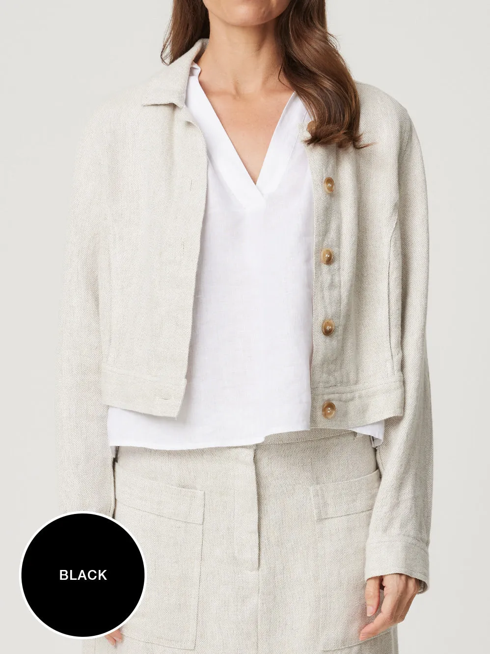 ENNI LINEN CROP JACKET sold by ENNI product image thumbnail 4