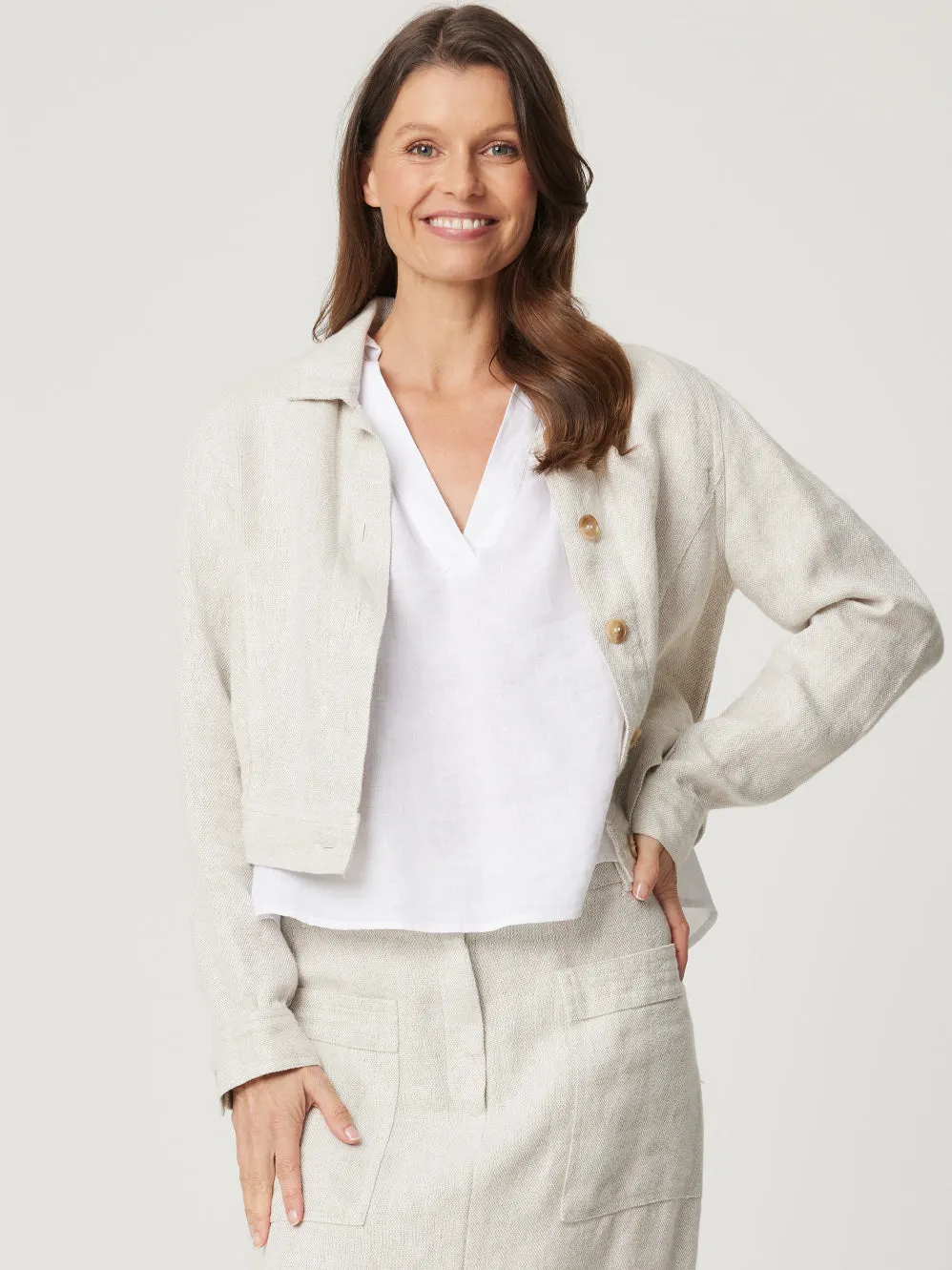 ENNI LINEN CROP JACKET sold by ENNI product image thumbnail 2