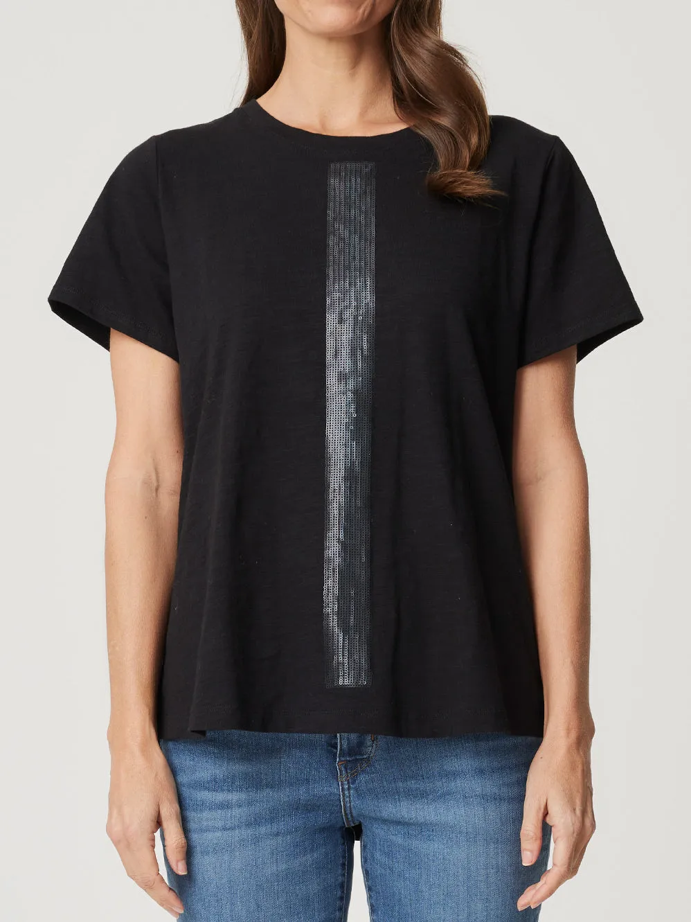 ENNI SEQUIN STRIPE TEE sold by ENNI