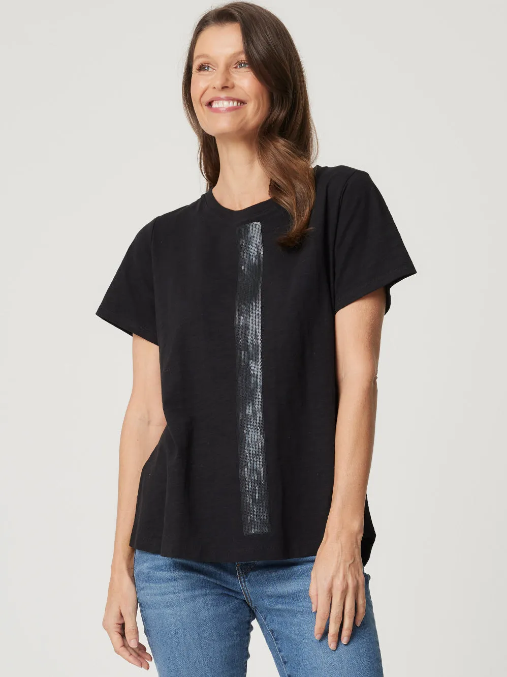 ENNI SEQUIN STRIPE TEE sold by ENNI product image thumbnail 2