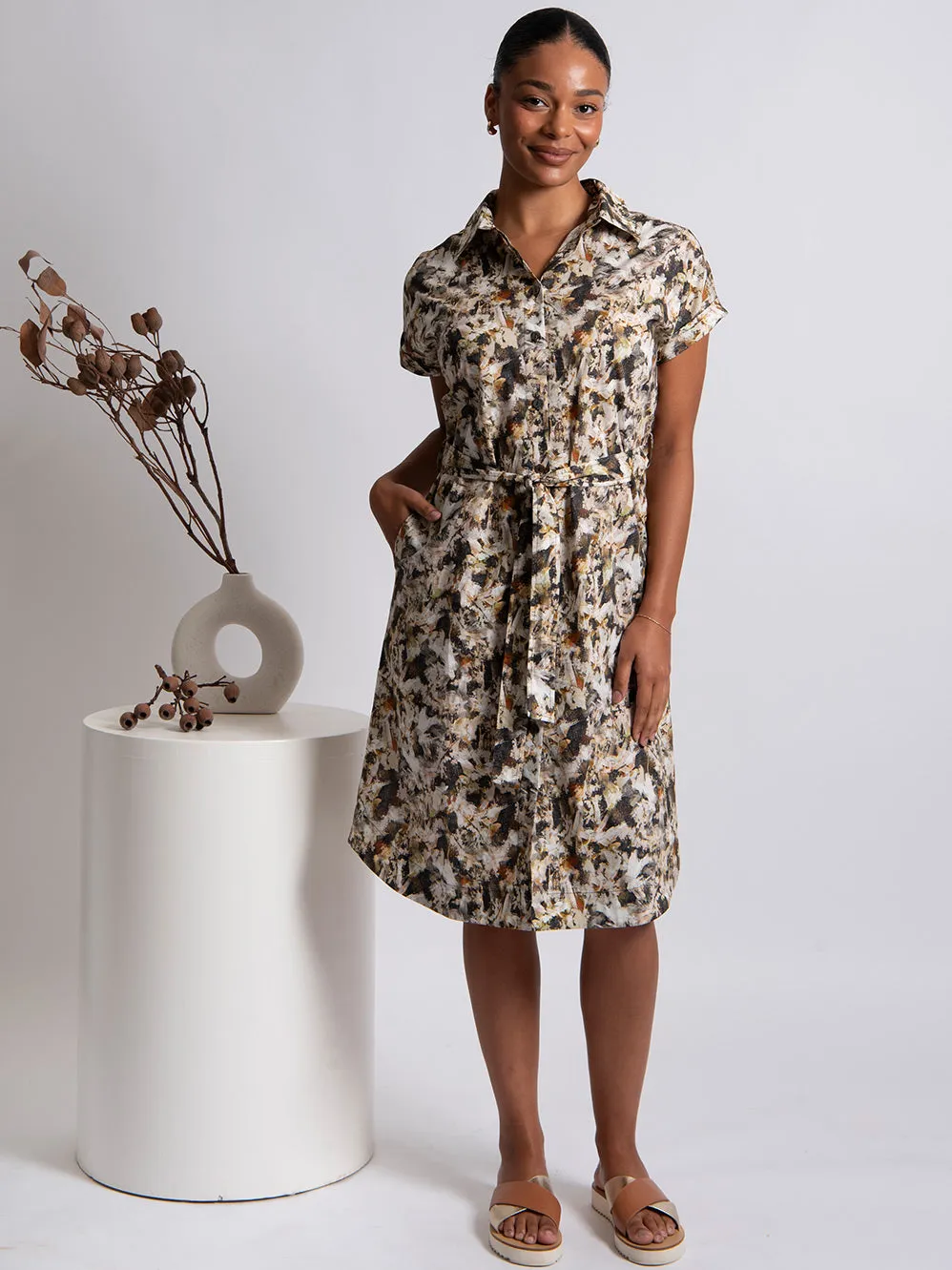 BRIDGE & LORD PRINT SHIRT DRESS sold by ENNI product image thumbnail 2