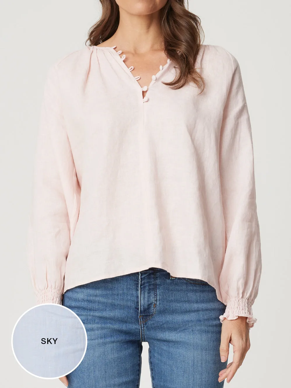 ENNI LINEN PUFF SLEEVE BLOUSE sold by ENNI product image thumbnail 4