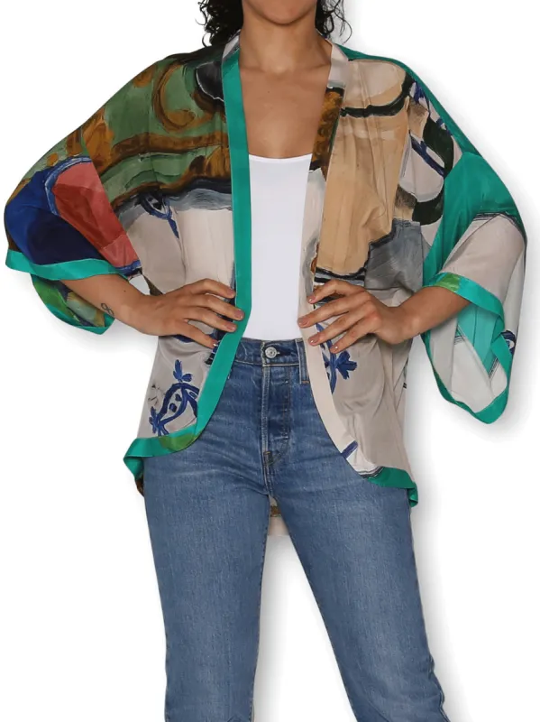 THE ARTISTS LABEL SOME MORNINGS SILK KIMONO sold by ENNI