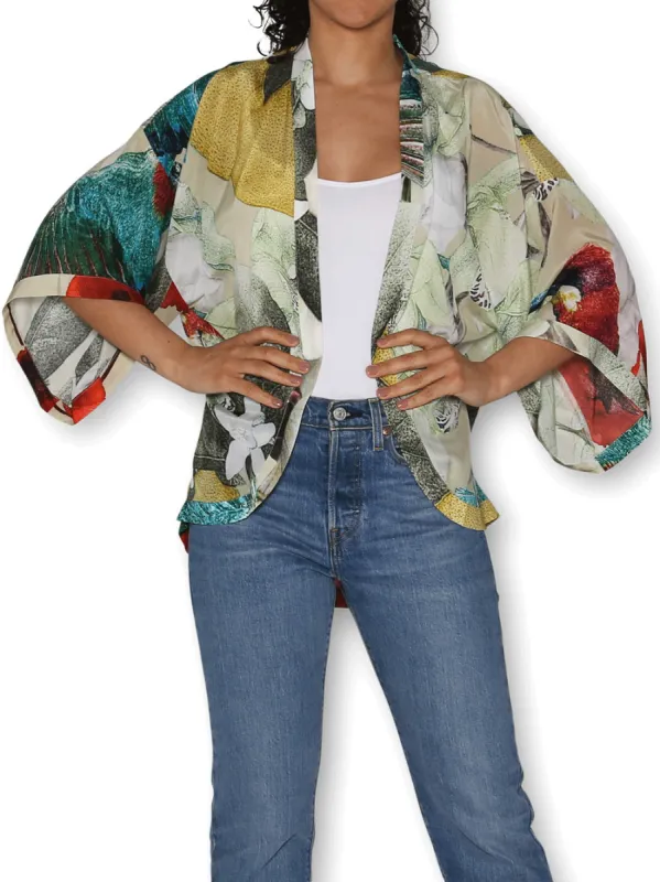THE ARTISTS LABEL JARDIN D'ORANGE SILK KIMONO sold by ENNI