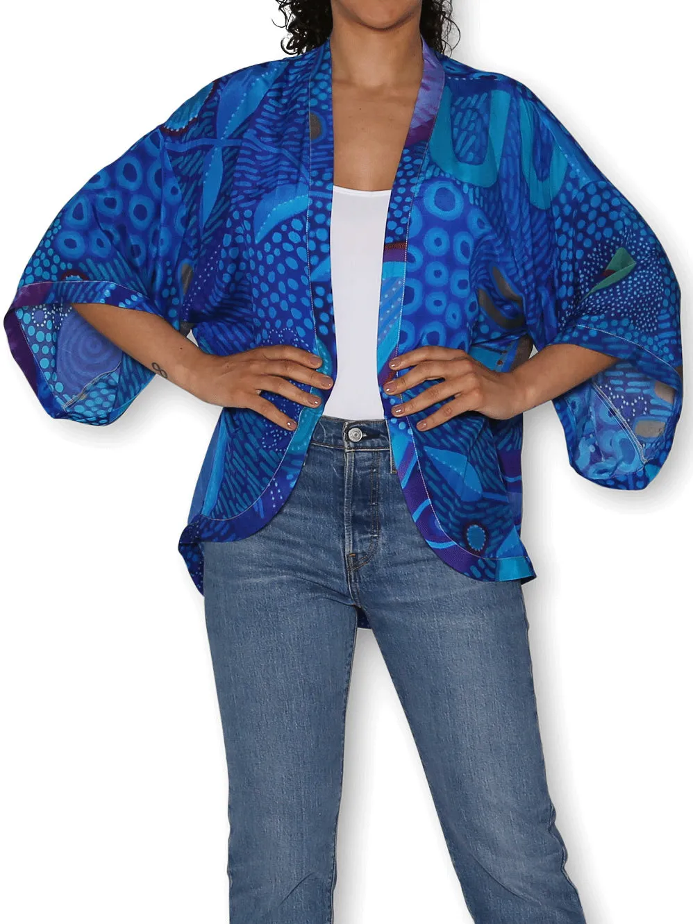 THE ARTISTS LABEL NATURES WONDERS SILK KIMONO sold by ENNI