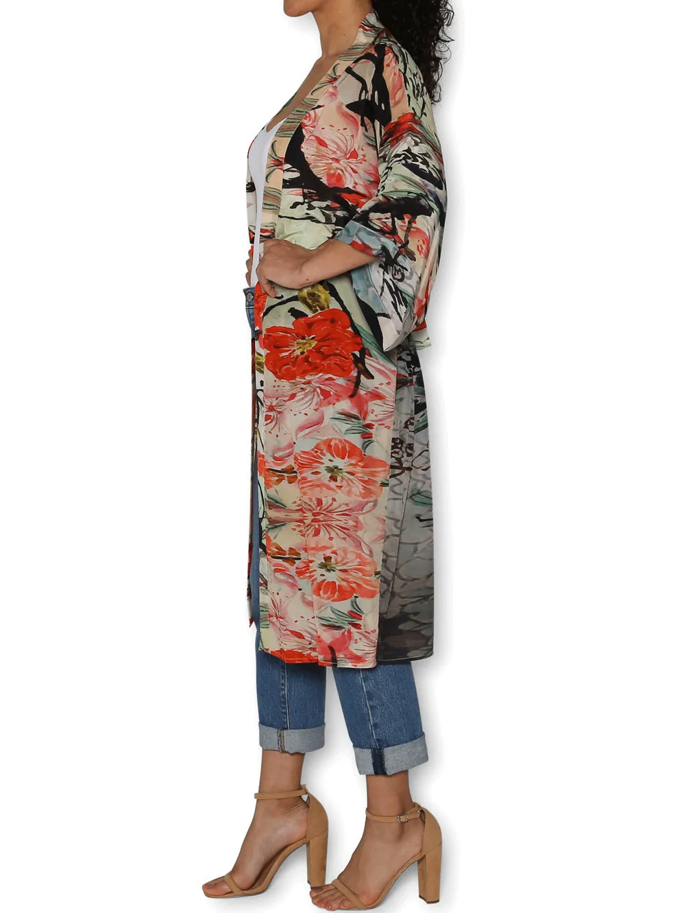THE ARTISTS LABEL CHERRY TREE LONG SILK KIMONO sold by ENNI product image thumbnail 2