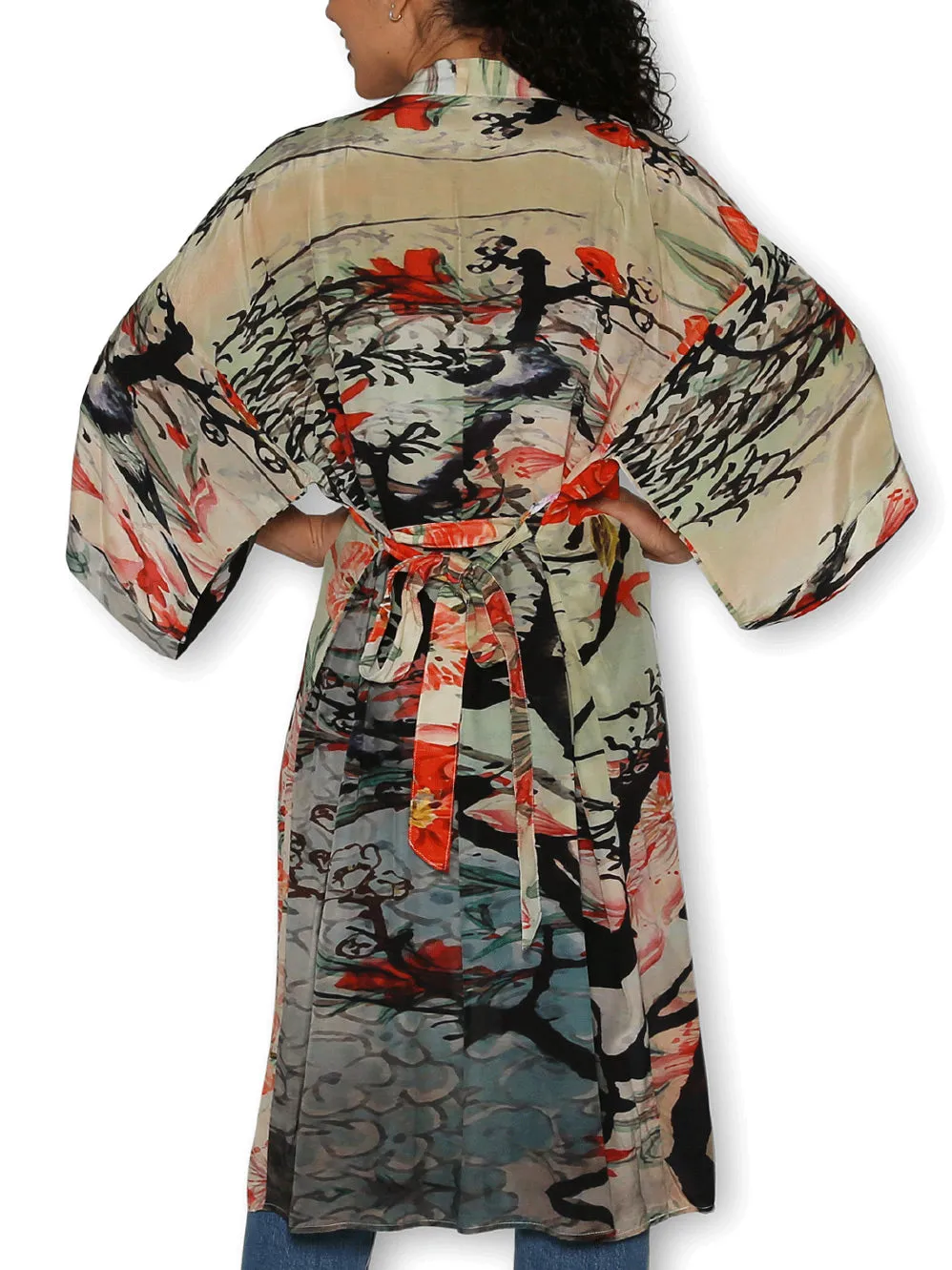 THE ARTISTS LABEL CHERRY TREE LONG SILK KIMONO sold by ENNI product image thumbnail 3