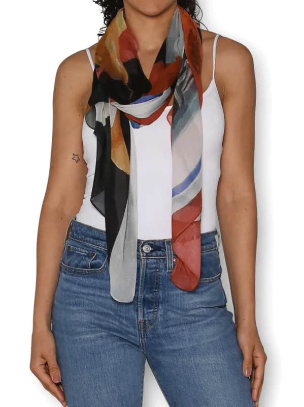 THE ARTISTS LABEL MAGNOLIAS ON BLACK SCARF sold by ENNI