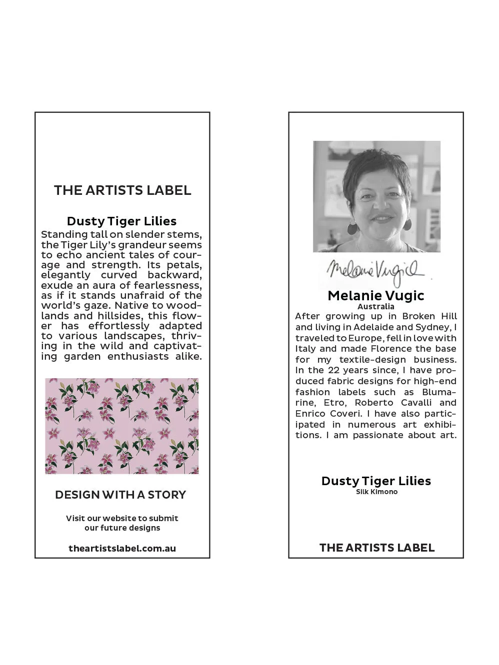 THE ARTISTS LABEL DUSTY TIGER LILIES SILK KIMONO sold by ENNI product image thumbnail 4