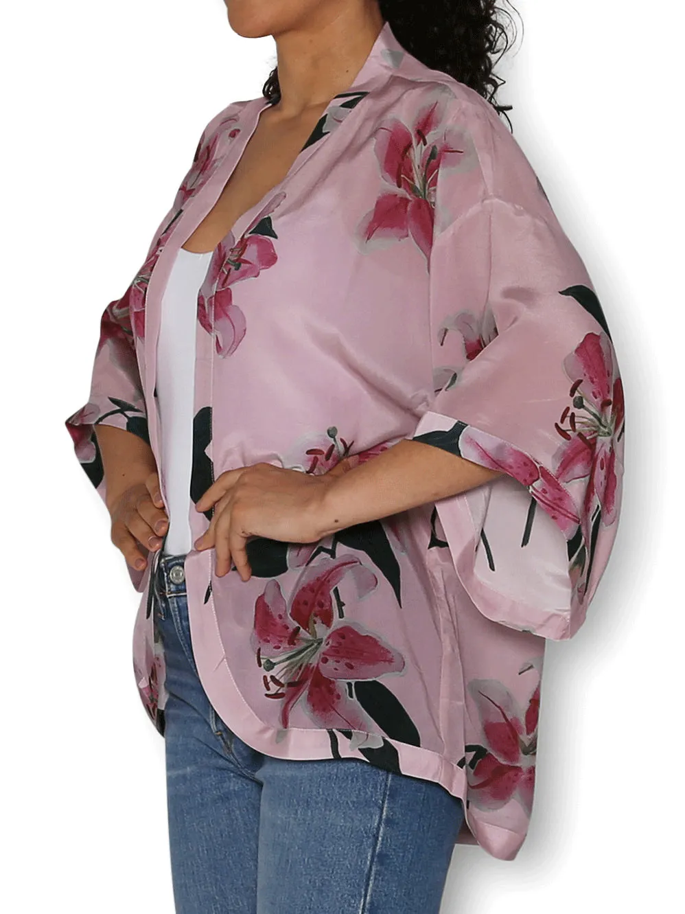 THE ARTISTS LABEL DUSTY TIGER LILIES SILK KIMONO sold by ENNI product image thumbnail 2