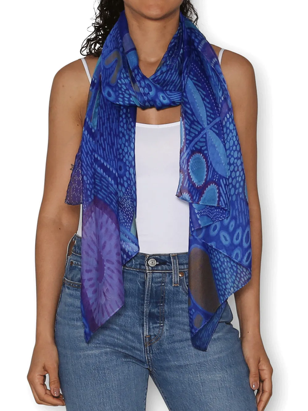 THE ARTISTS LABEL NATURES WONDERS SILK SCARF sold by ENNI