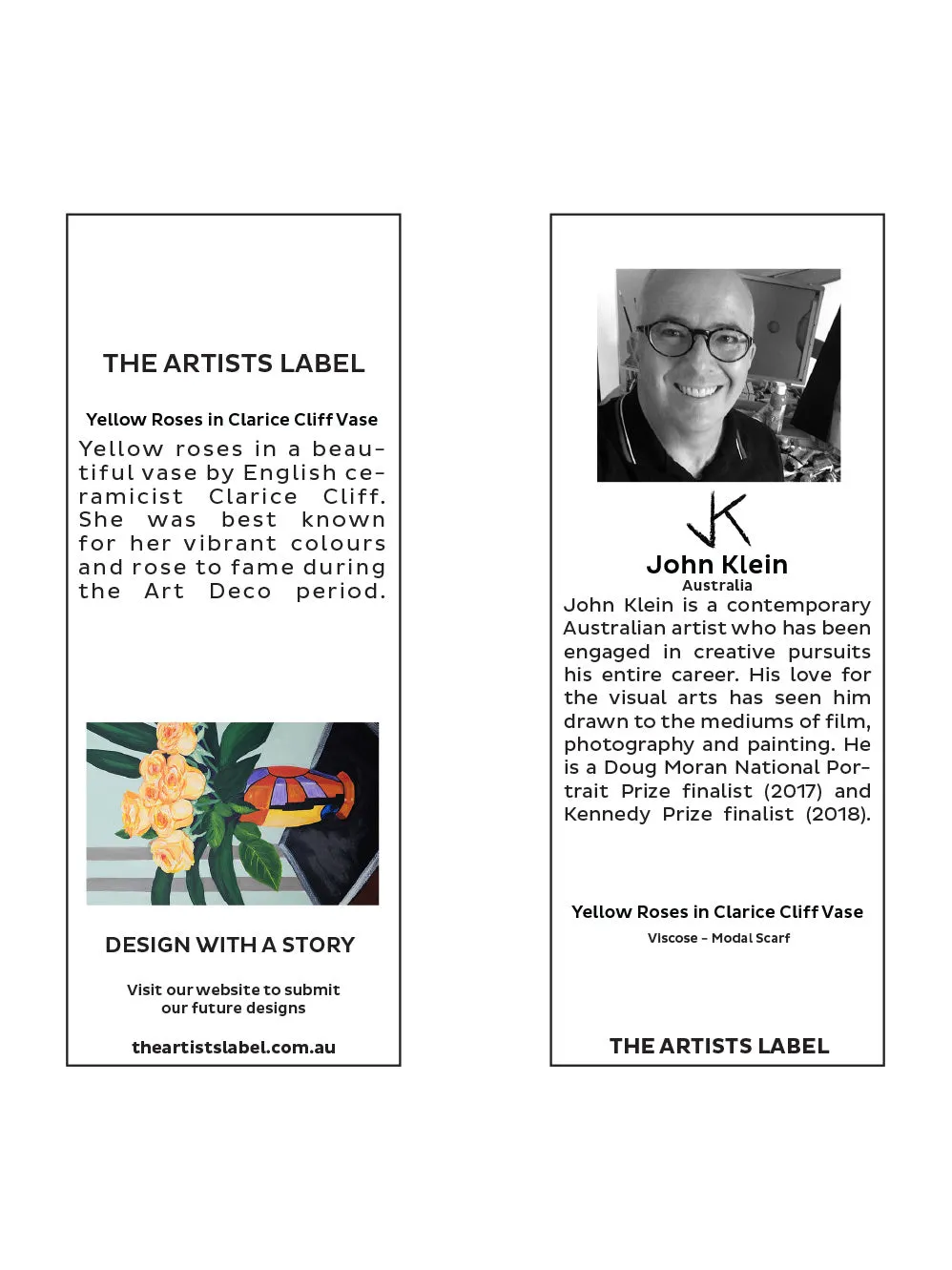 THE ARTISTS LABEL YELLOW ROSES IN CLARICE CLIFF VASE SCARF sold by ENNI product image thumbnail 3