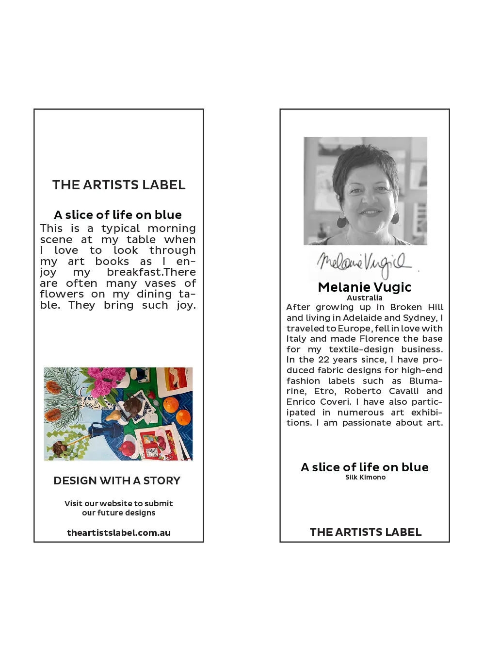 THE ARTISTS LABEL A SLICE OF LIFE ON BLUE LONG SILK KIMONO sold by ENNI product image thumbnail 4