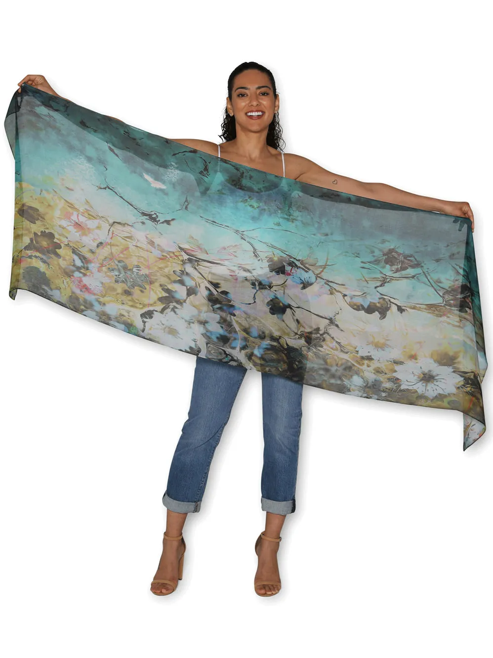 THE ARTISTS LABEL WATERS FLOWERS SCARF sold by ENNI product image thumbnail 2