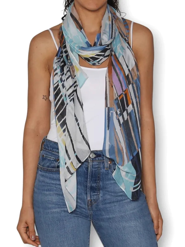 THE ARTISTS LABEL TARTAN PATCHWORK SCARF sold by ENNI