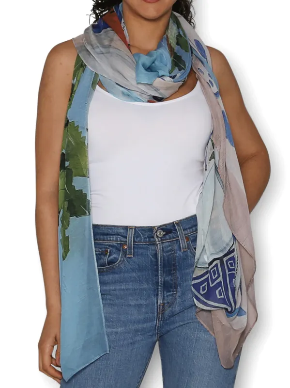 THE ARTISTS LABEL SUMMER DAYS & SWEET MEMORIES SILK SCARF sold by ENNI