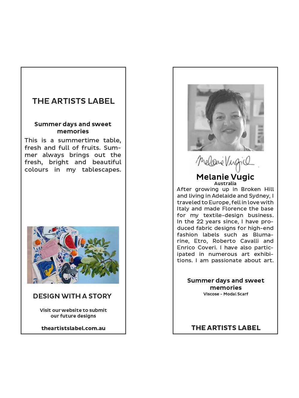 THE ARTISTS LABEL SUMMER DAYS & SWEET MEMORIES SILK SCARF sold by ENNI product image thumbnail 3