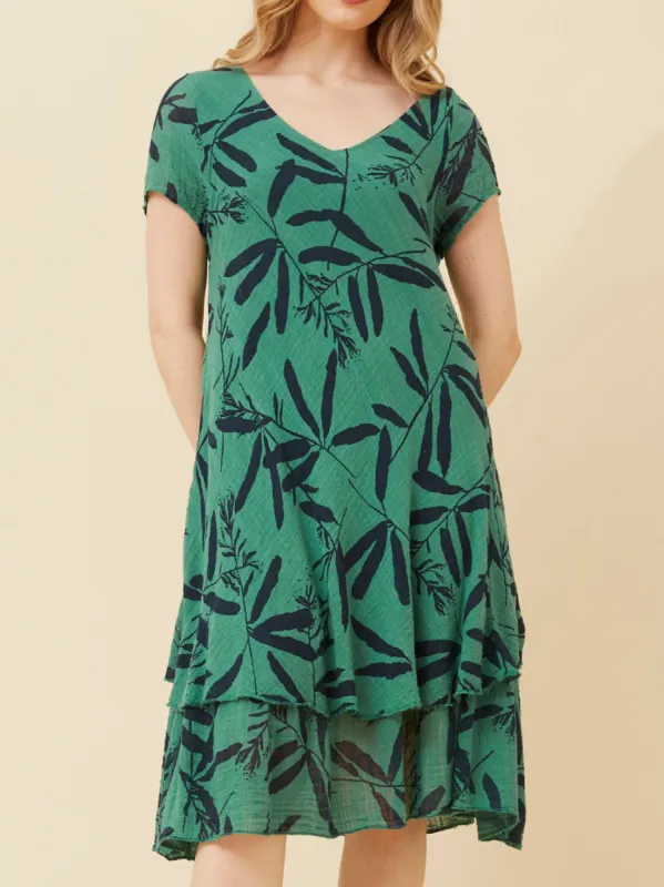 BOTTEGA MODA LEAF PRINT DRESS sold by ENNI