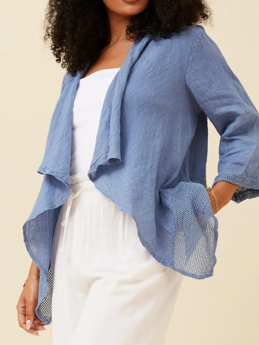 BOTTEGA MODA 3/4 SLEEVE LINEN CARDI sold by ENNI product image thumbnail 2