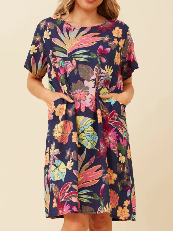 CAROLINE K MORGAN SHORT SLEEVE PRINT DRESS sold by ENNI