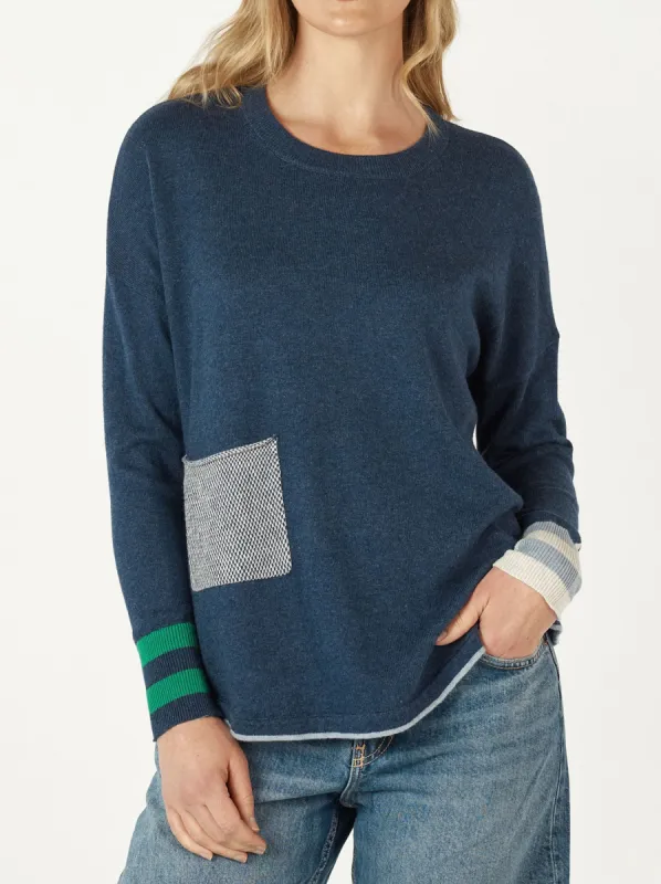ZAKET & PLOVER BIRDSEYE TRIM JUMPER sold by ENNI