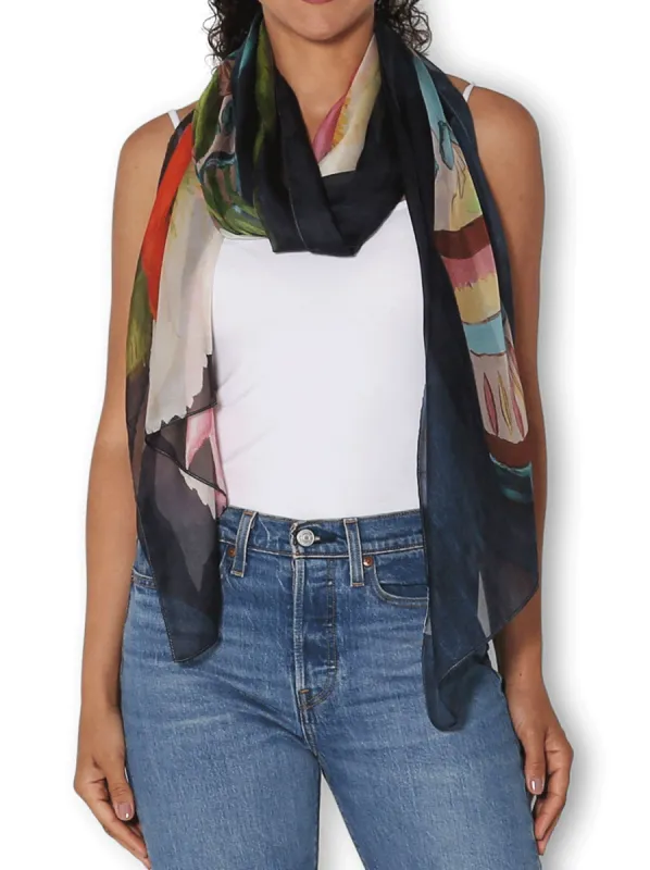 THE ARTISTS LABEL ICELAND POPPIES SILK SCARF sold by ENNI