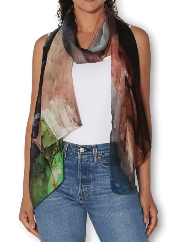 THE ARTISTS LABEL AETHEREIA'S TAPESTRY SILK SCARF sold by ENNI