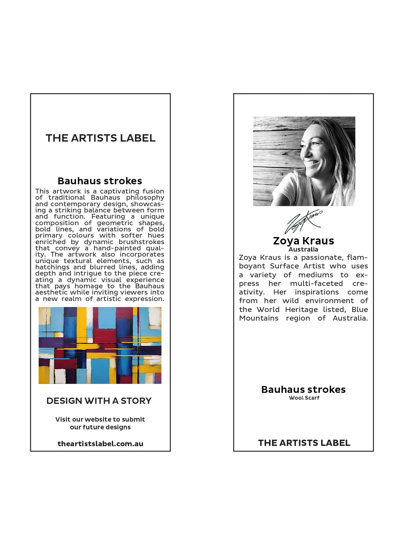 THE ARTISTS LABEL BAUHAUS STROKES WOOL SCARF sold by ENNI product image thumbnail 3