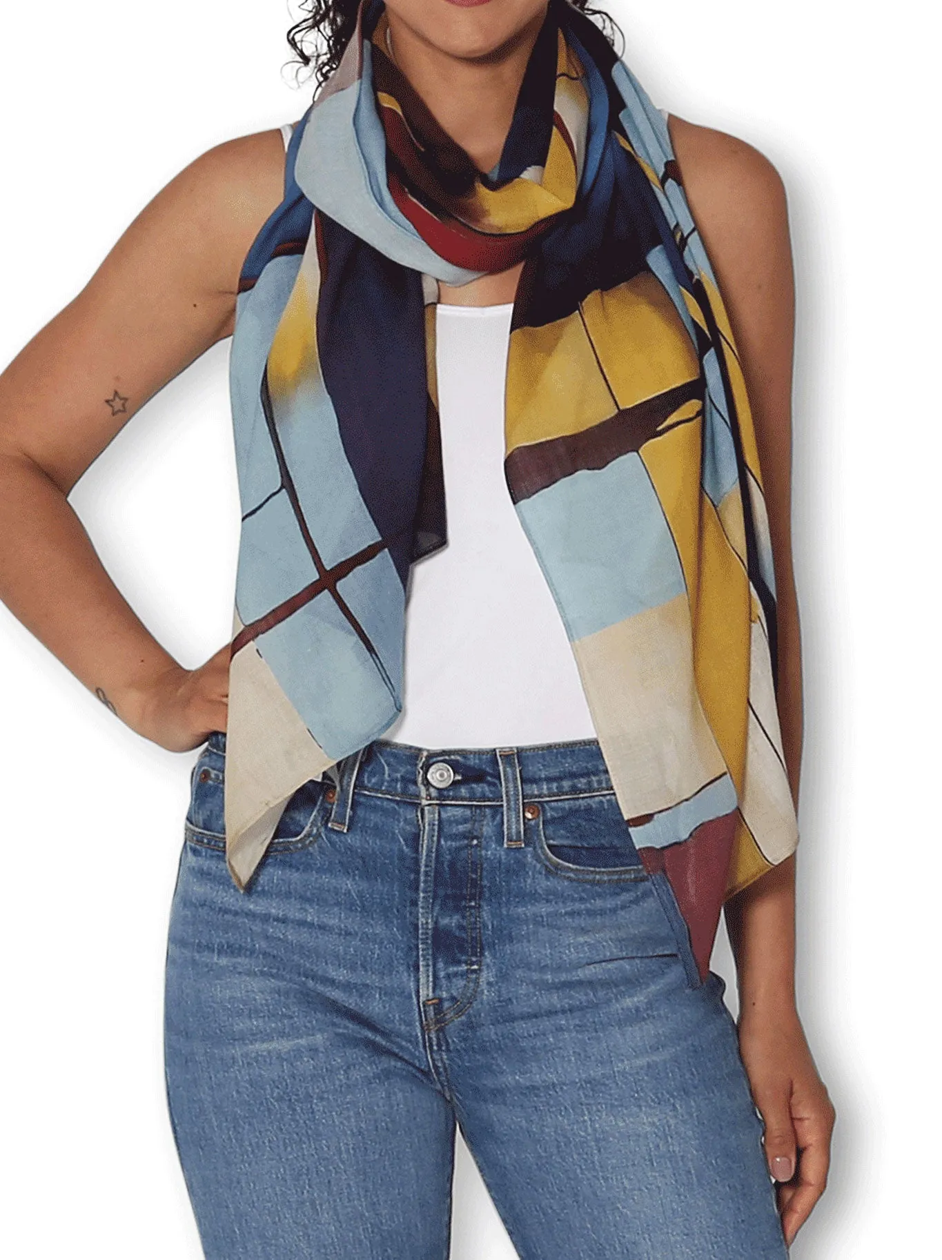 THE ARTISTS LABEL BAUHAUS STROKES WOOL SCARF sold by ENNI