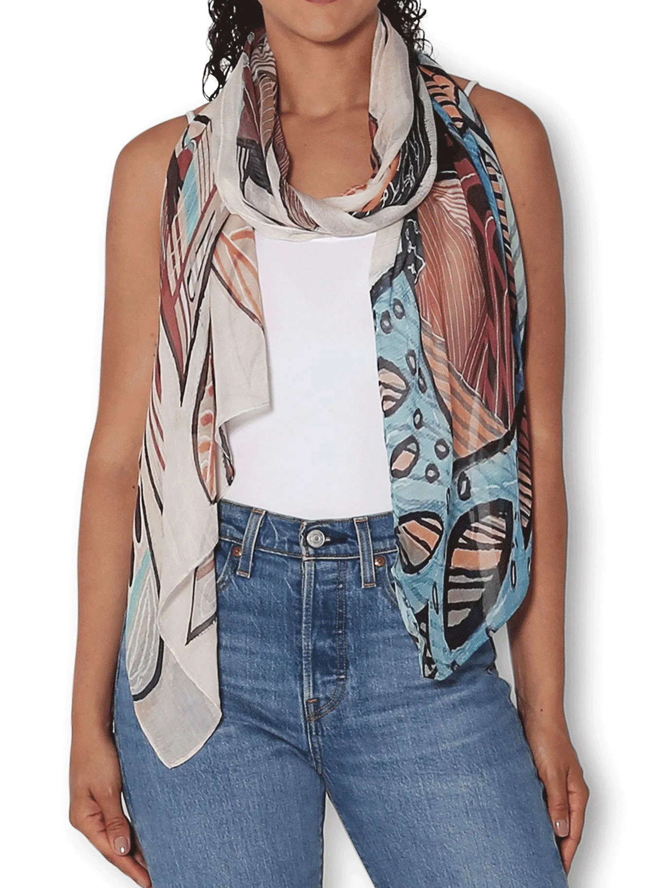 THE ARTISTS LABEL POTTED PLANTS SCARF sold by ENNI