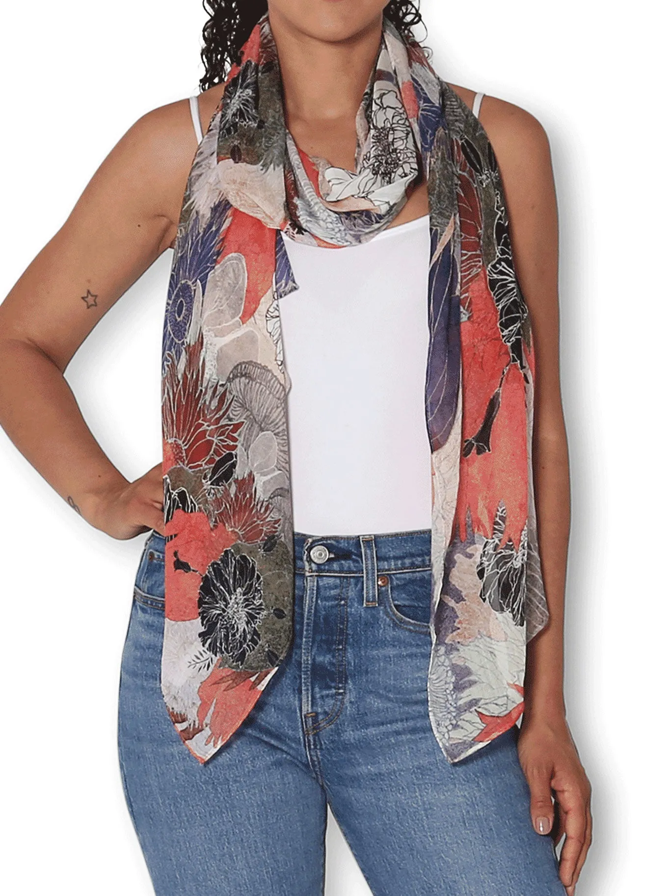THE ARTISTS LABEL CHINE BLOOM SCARF sold by ENNI