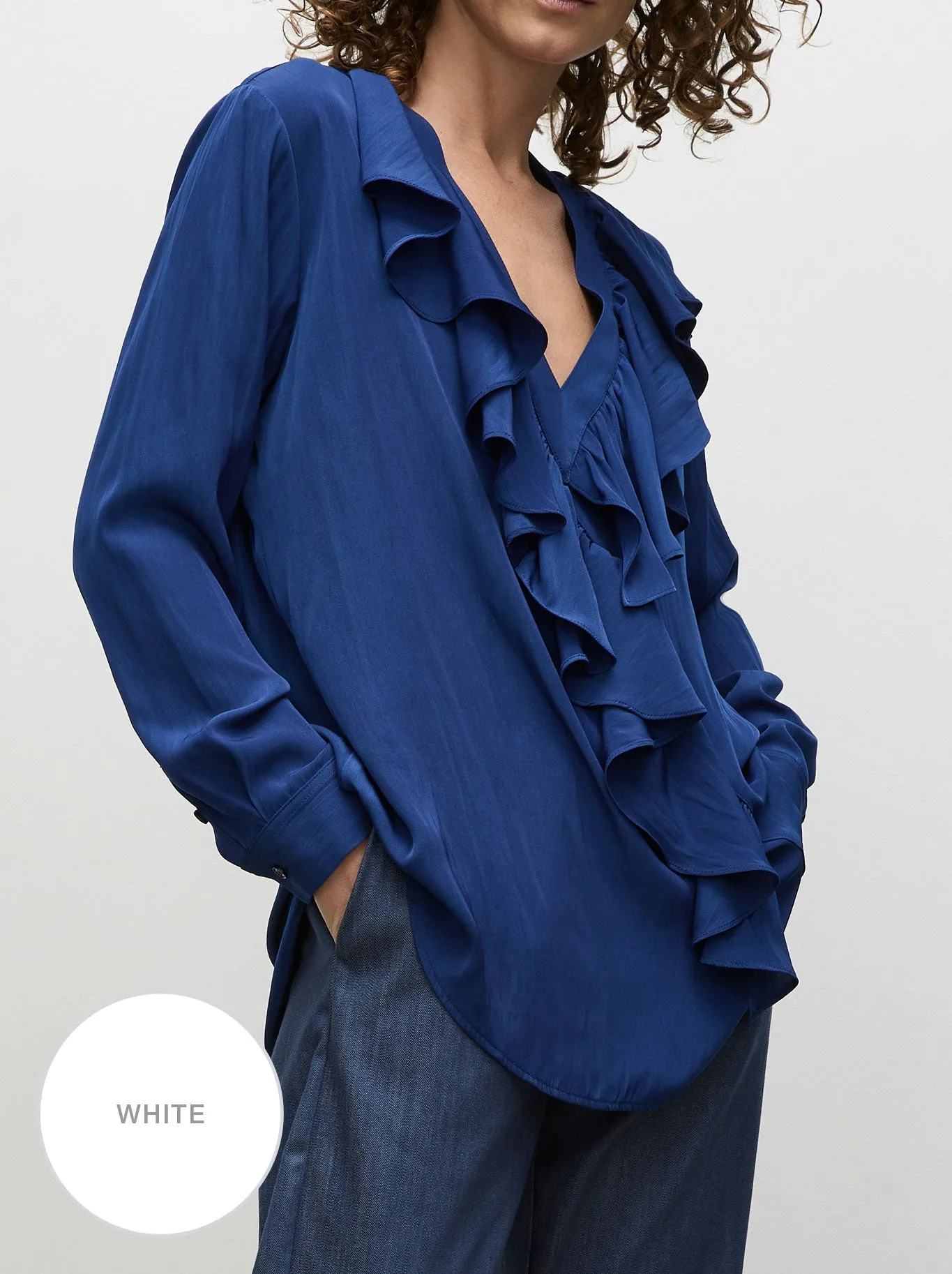 MELA PURDIE WRAP RIPPLE BLOUSE sold by ENNI