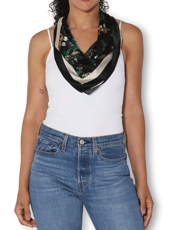 THE ARTISTS LABEL ANCIENT BOTANY SQUARE SILK SCARF sold by ENNI