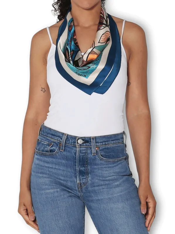 THE ARTISTS LABEL POTTED PLANTS SQUARE SILK SCARF sold by ENNI