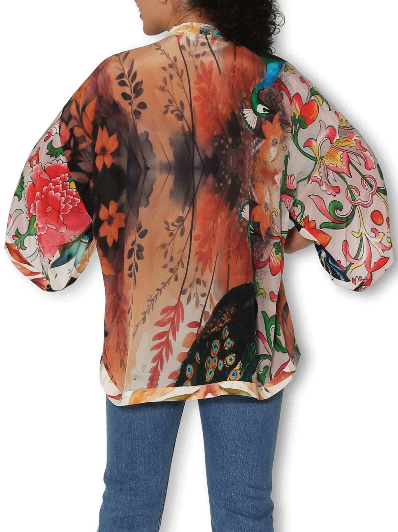 THE ARTISTS LABEL SPENDOUR OF PEACOCK SILK KIMONO sold by ENNI product image thumbnail 3