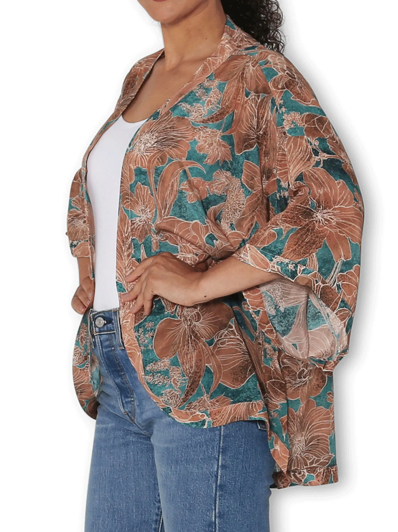 THE ARTISTS LABEL ORCHID INK SILK KIMONO sold by ENNI product image thumbnail 2