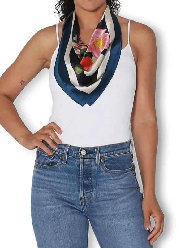 THE ARTISTS LABEL ICELAND POPPIES SILK SQUARE SCARF sold by ENNI