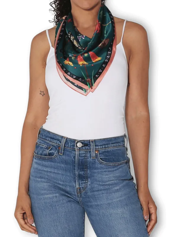 THE ARTISTS LABEL THE GARDEN SILK SQUARE SCARF sold by ENNI