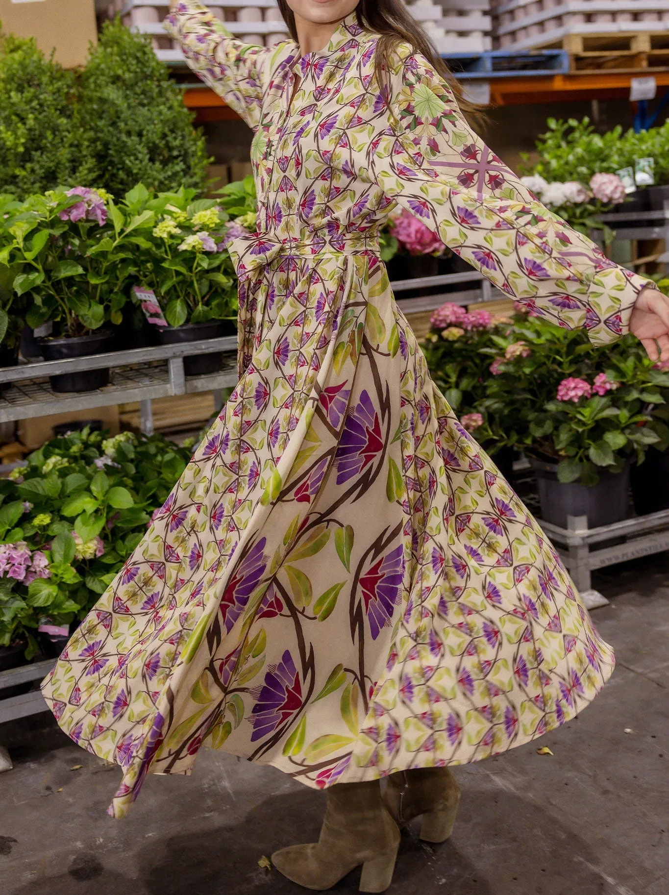 CIRCULAR BY M.A DAINTY JIGSAW SILK DRESS sold by ENNI