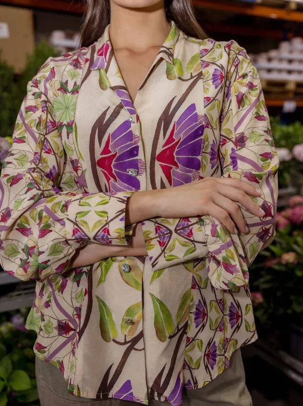 CIRCULAR BY M.A DAINTY JIGSAW SILK SHIRT sold by ENNI