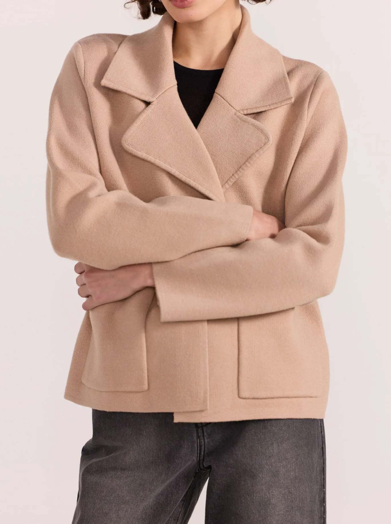 STAPLE THE LABEL AIDEN CROPPED COATIGAN sold by ENNI