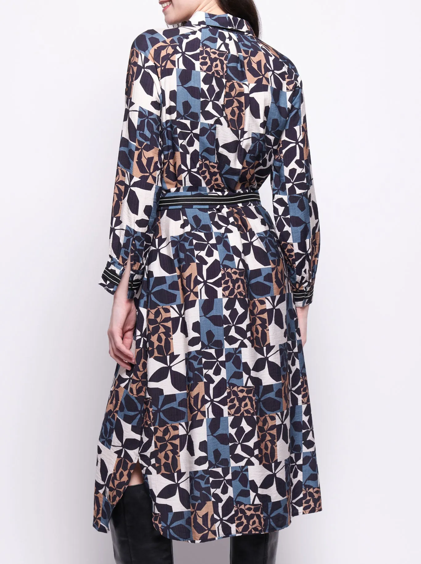 FOIL ON THE STRIP SHIRT DRESS sold by ENNI product image thumbnail 4