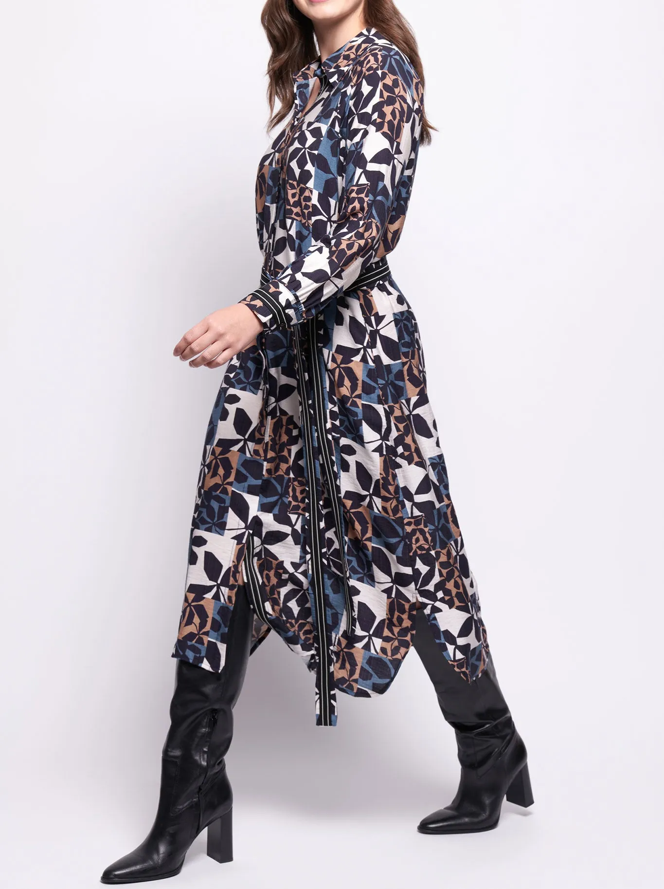 FOIL ON THE STRIP SHIRT DRESS sold by ENNI product image thumbnail 2