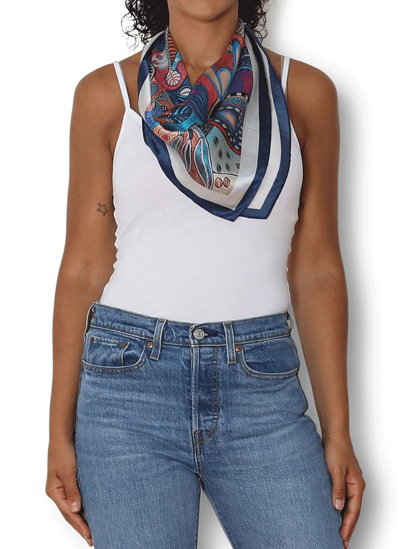 THE ARTISTS LABEL PLENTIFUL SILK SQUARE SCARF sold by ENNI