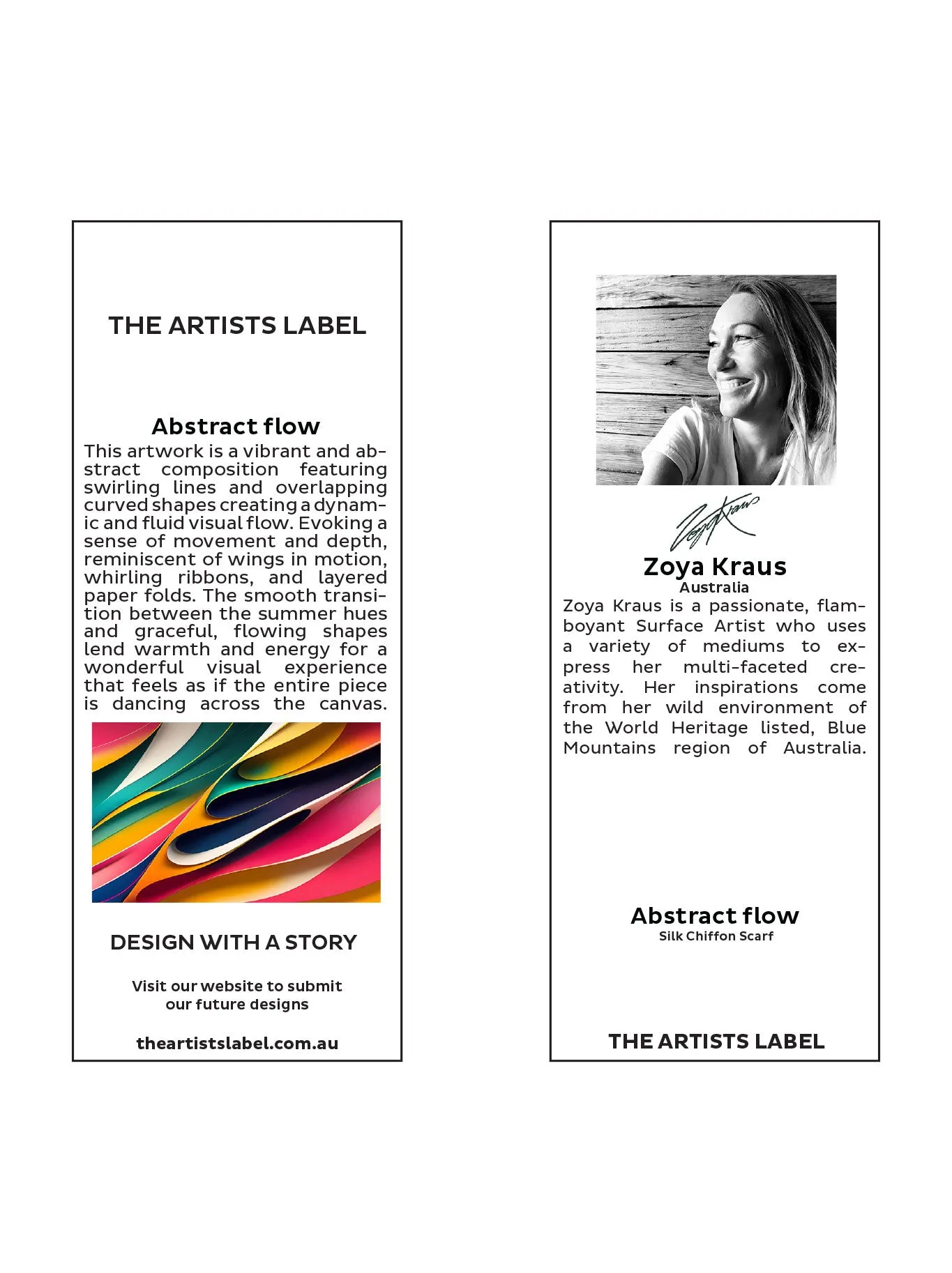 THE ARTISTS LABEL ABSTRACT FLOW SILK SCARF sold by ENNI product image thumbnail 3