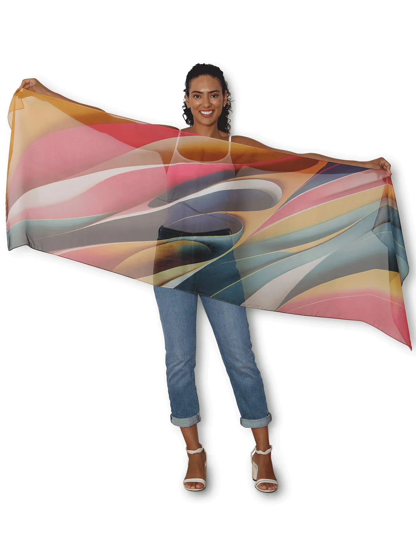 THE ARTISTS LABEL ABSTRACT FLOW SILK SCARF sold by ENNI product image thumbnail 2
