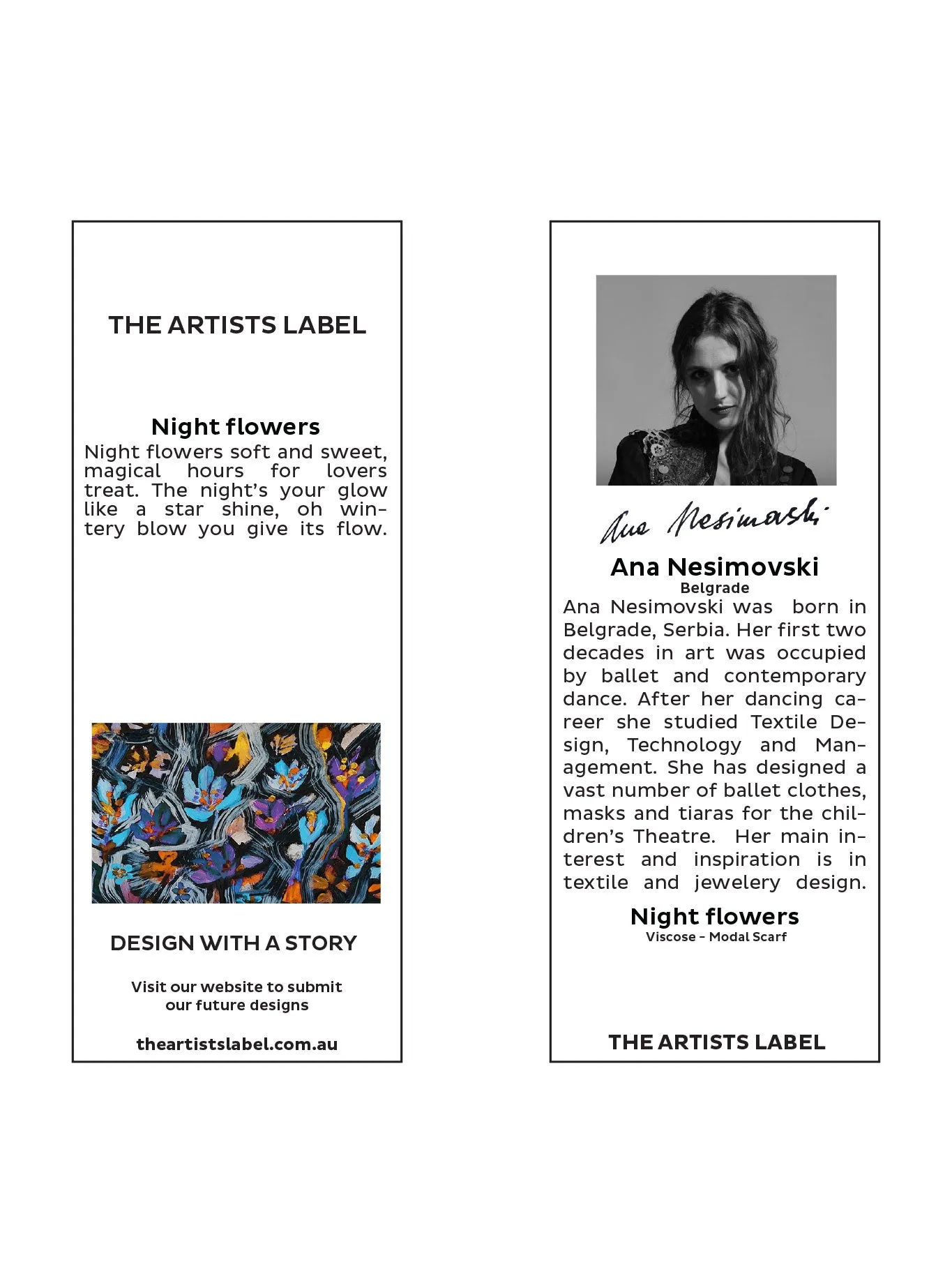 THE ARTISTS LABEL NIGHT FLOWERS SCARF sold by ENNI product image thumbnail 3